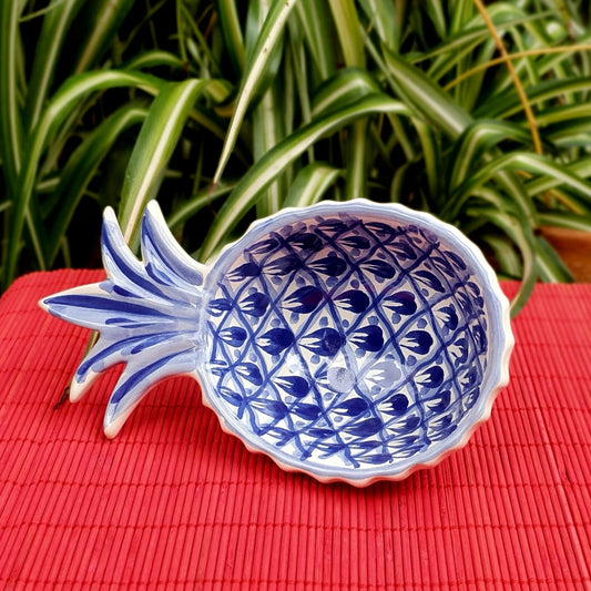 Pineapple Snack Bowl Blue and White