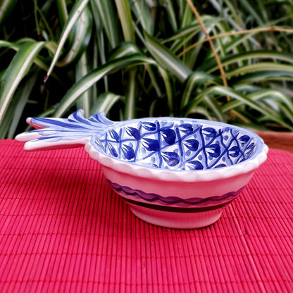 Pineapple Snack Bowl Blue and White