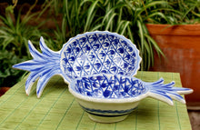 Pineapple Snack Bowls Set of 2 Blue and White