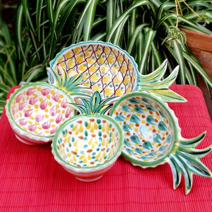 Pineapple Snack Bowls Set of 4 MultiColors