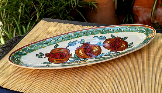 Pomegranate Oval Snack Plates MultiColors