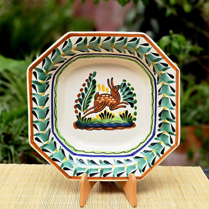Rabbit Octagonal Bowl 9.8 x 9.8 in MultiColors