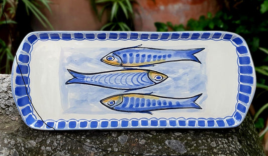 Sardines Tray 13.4in x 5.5in W Blue Colors