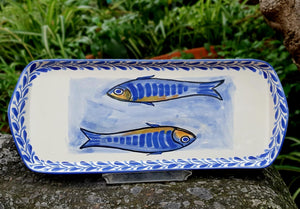 Sardines Tray 13.4in x 5.5in W Blue Colors