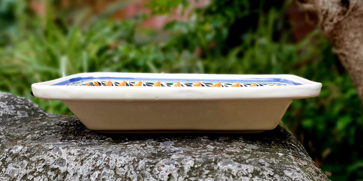 Rooster Rectangular Bowl 11*7.9" MultiColors