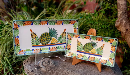 Pineapple Rectangular Trays Set of 2 MultiColors