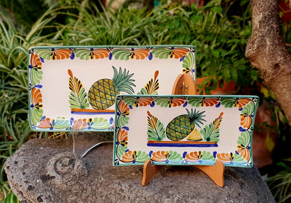Pineapple Rectangular Trays Set of 2 MultiColors