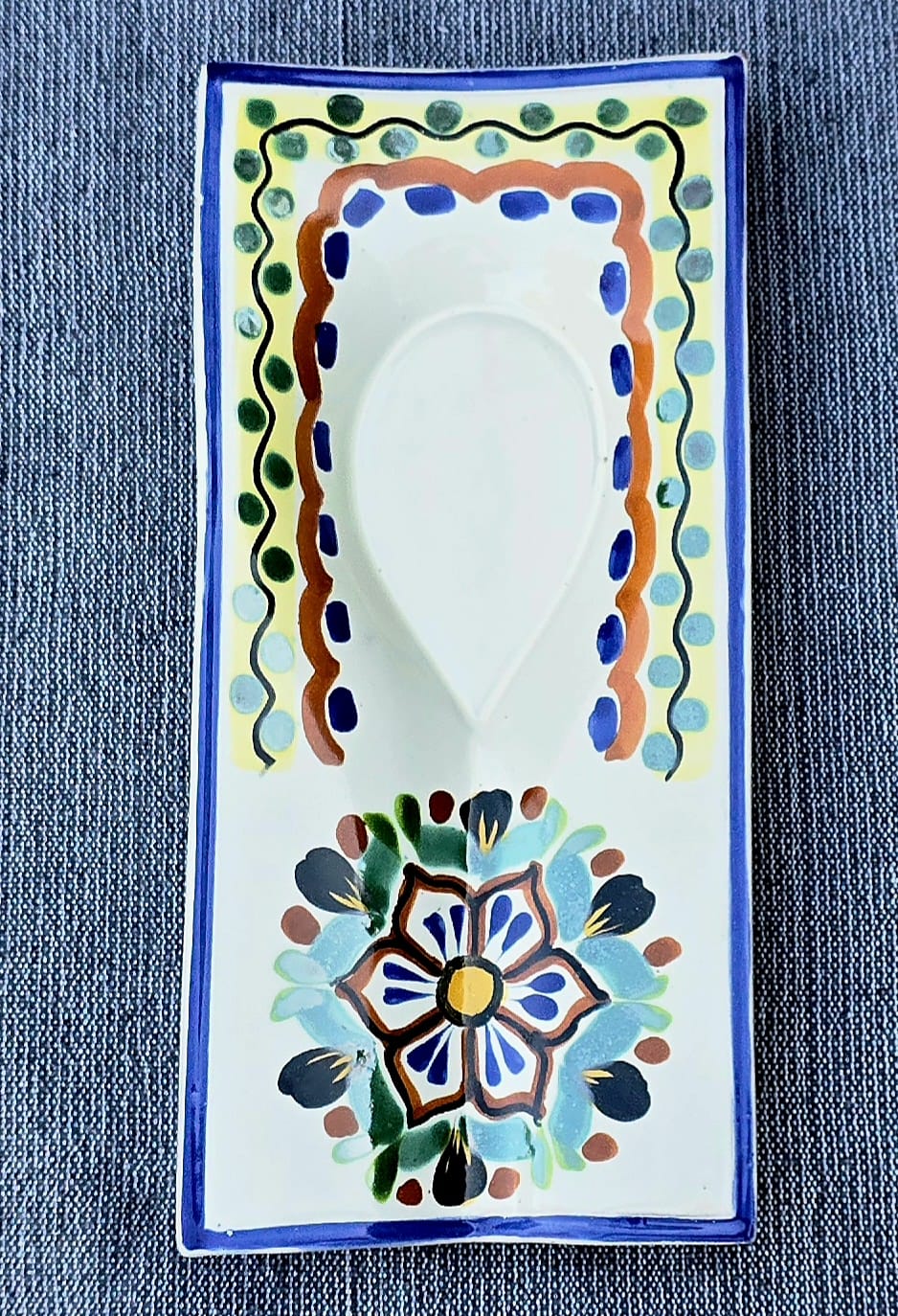 Löffelablage mit Blumenmotiv, 26,9 x 13,2 cm – Happy Borders MultiColors 