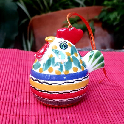 Ornament Rooster 3D figure 2.8 in H MultiColors