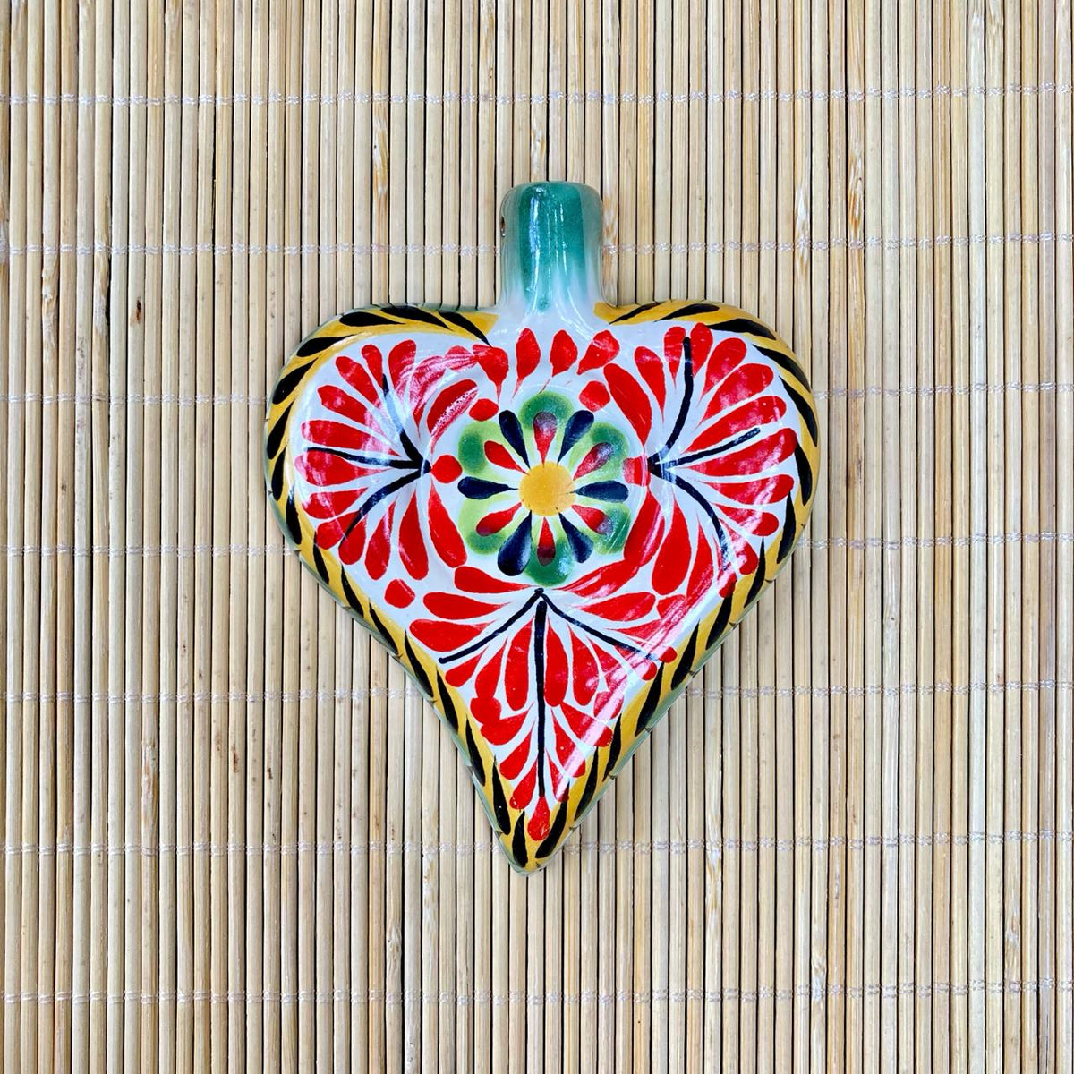 Ornament Heart Flat Set of 6 MultiColors