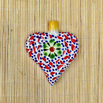 Ornament Heart Flat Set of 6 MultiColors