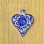 Adorno Corazón Plano Azul y Blanco 