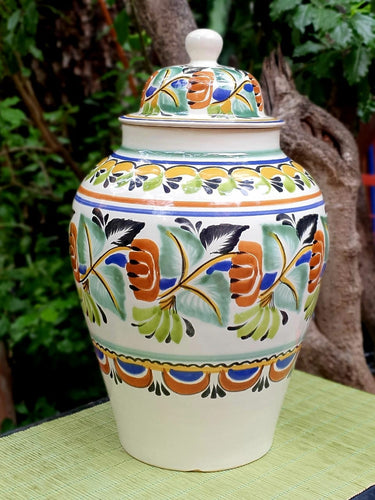 Decorative Vase w/Lid Traditional MultiColors