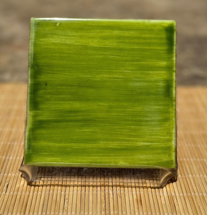 Green Tile for Decor Wall - Brush Painted