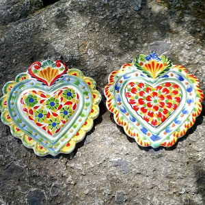 Ornament Love Heart 5x5 in Flat Set of 2 MultiColors