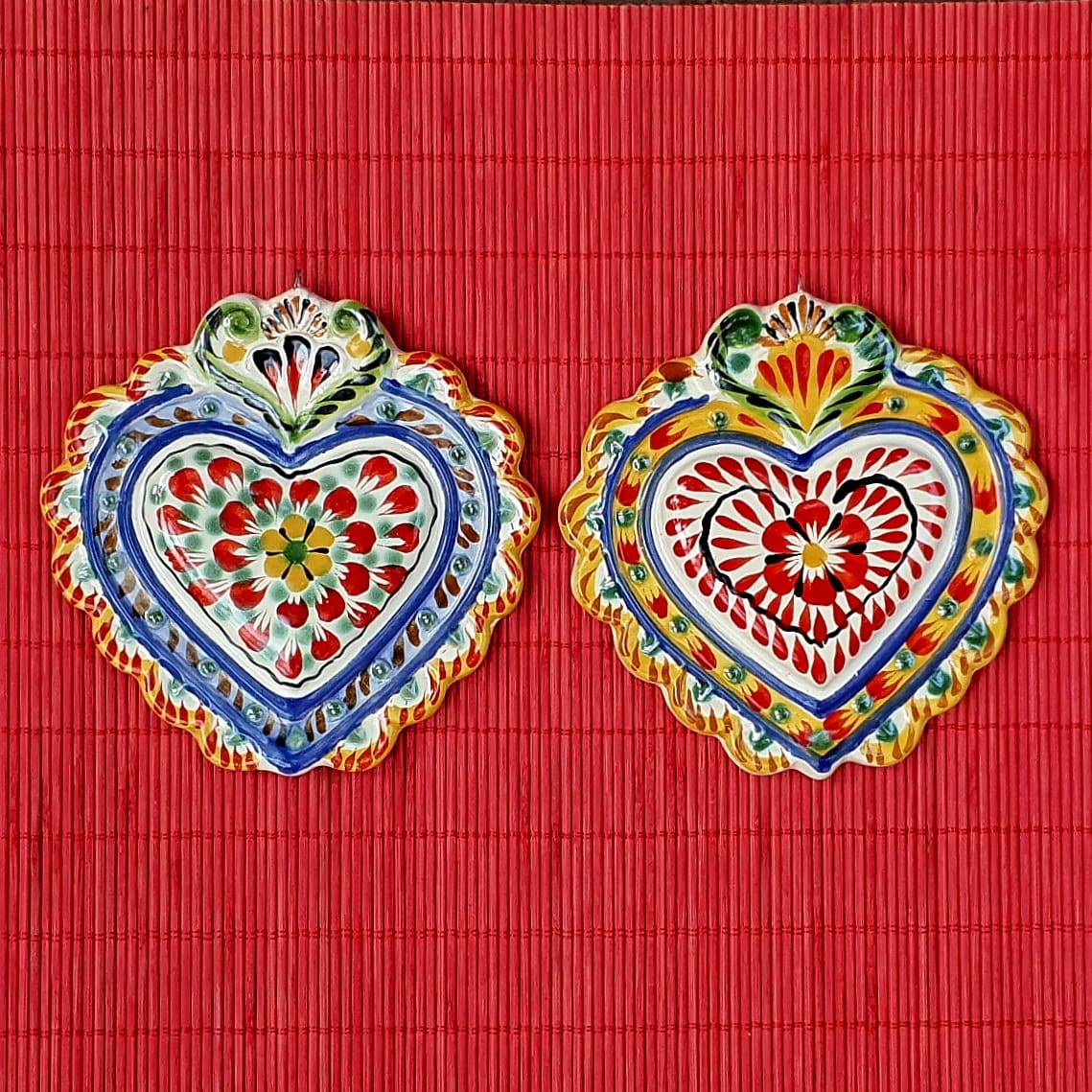 Ornament Love Heart 5x5 in Flat Set of 2 MultiColors