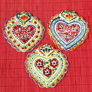 Ornament Love Heart 5x5 in Flat Set of 3 MultiColors