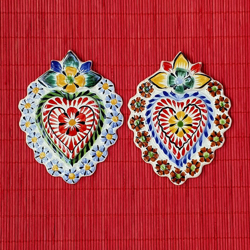 Ornament Flower Heart Flat Set of 2 MultiColors