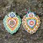 Ornament Flower Heart Flat Set of 2 MultiColors
