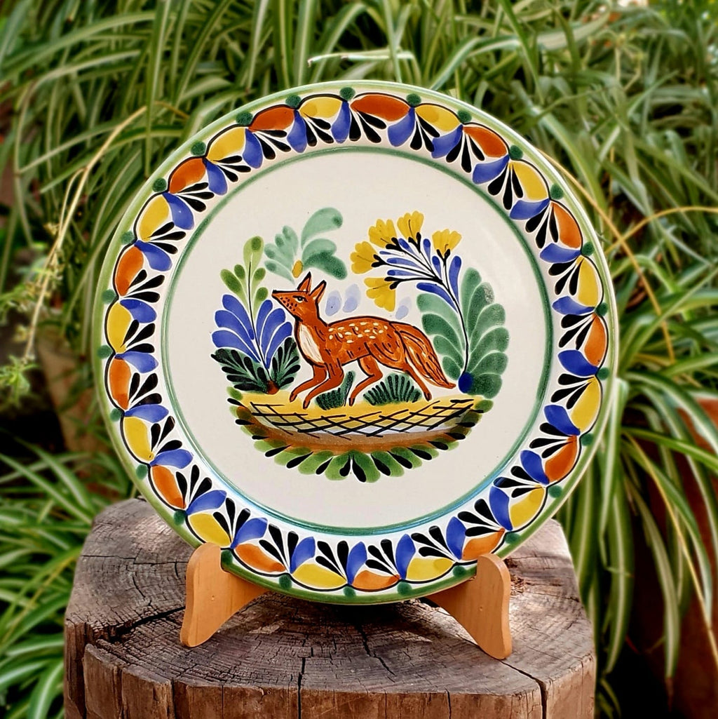 Mexican Plastes Fox Design Animals motives Mayolica / Talavera