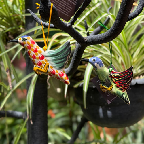 Adorno Colibri Plano Set de 2 Multicolores 