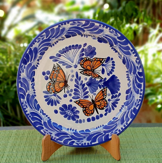Monarch Butterfly Plate Blue Colors