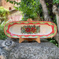 Plato Largo Ovalado Poinsettia 17.3*5.5" colores navideños