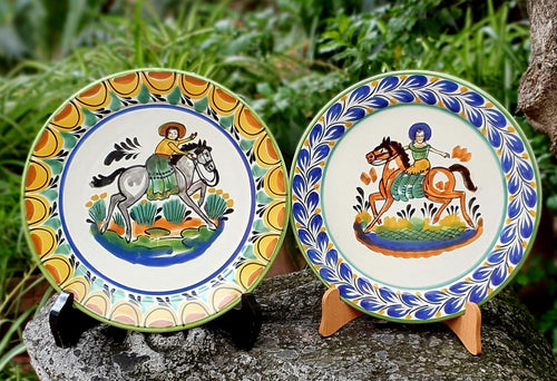 Cowgirl Plates Set of 2 MultiColors