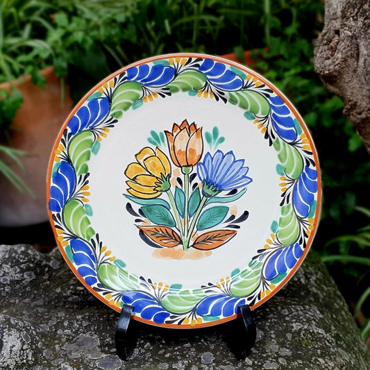 Plato Triple Flor Multicolores 