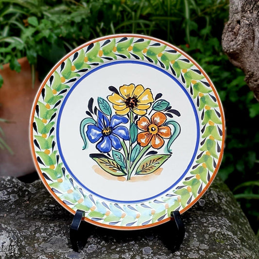 Plato Triple Flor Multicolores 