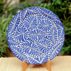 Plate Milestone Pattern Blue and White