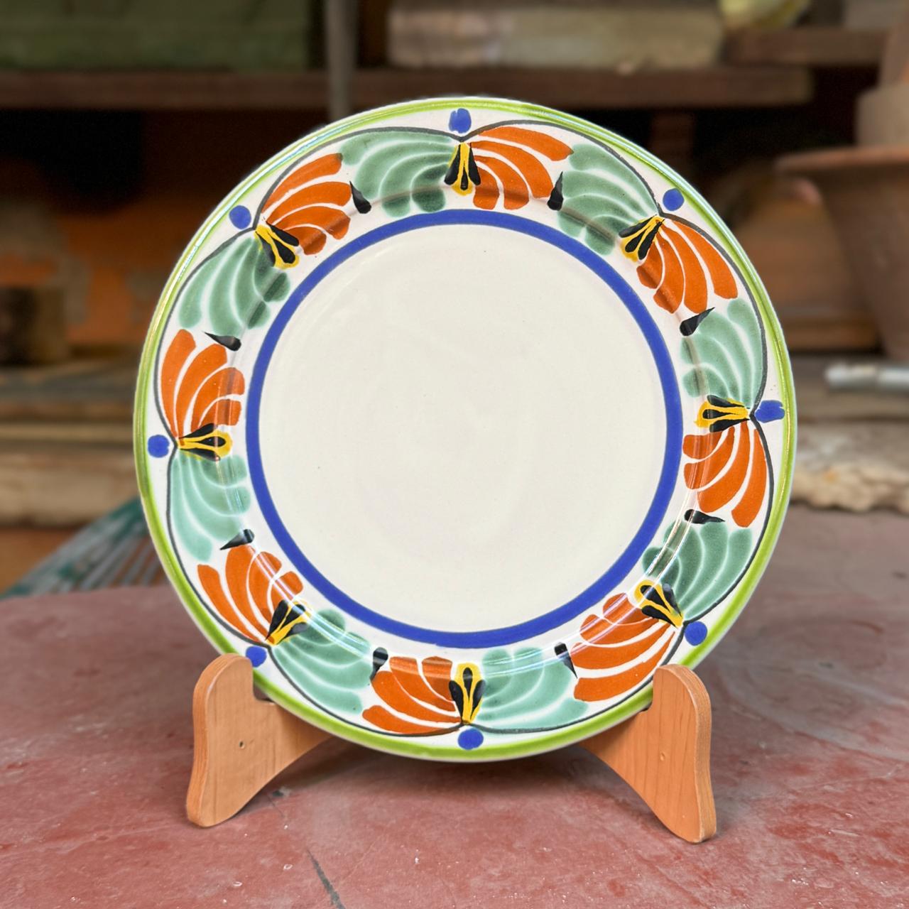 Plate with palm border MultiColors