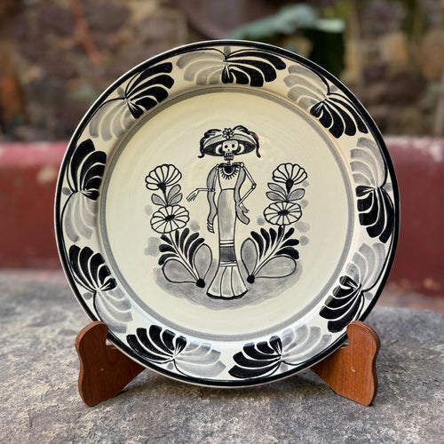 Catrina Plate Black and White