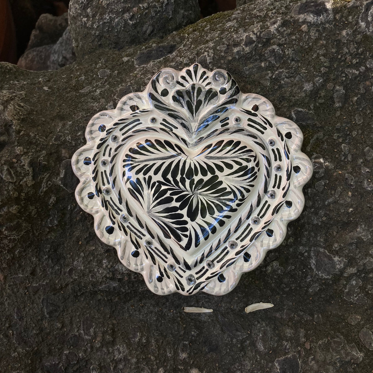 Adorno Amor Corazón 5*5" Plano Blanco y Negro 