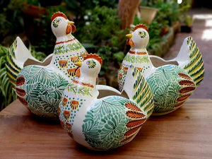 Chicken Figure Decorative Vase Set(3) pieces MultiColors