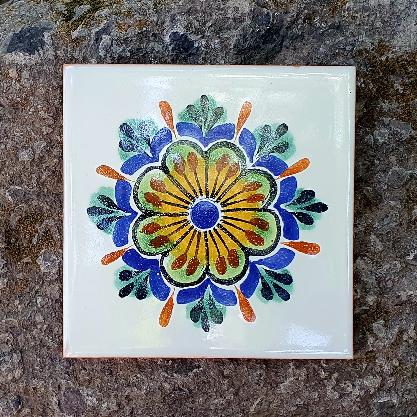 Flower XII Tile for wall MultiColors Mayolica Ceramics for kitchen ...