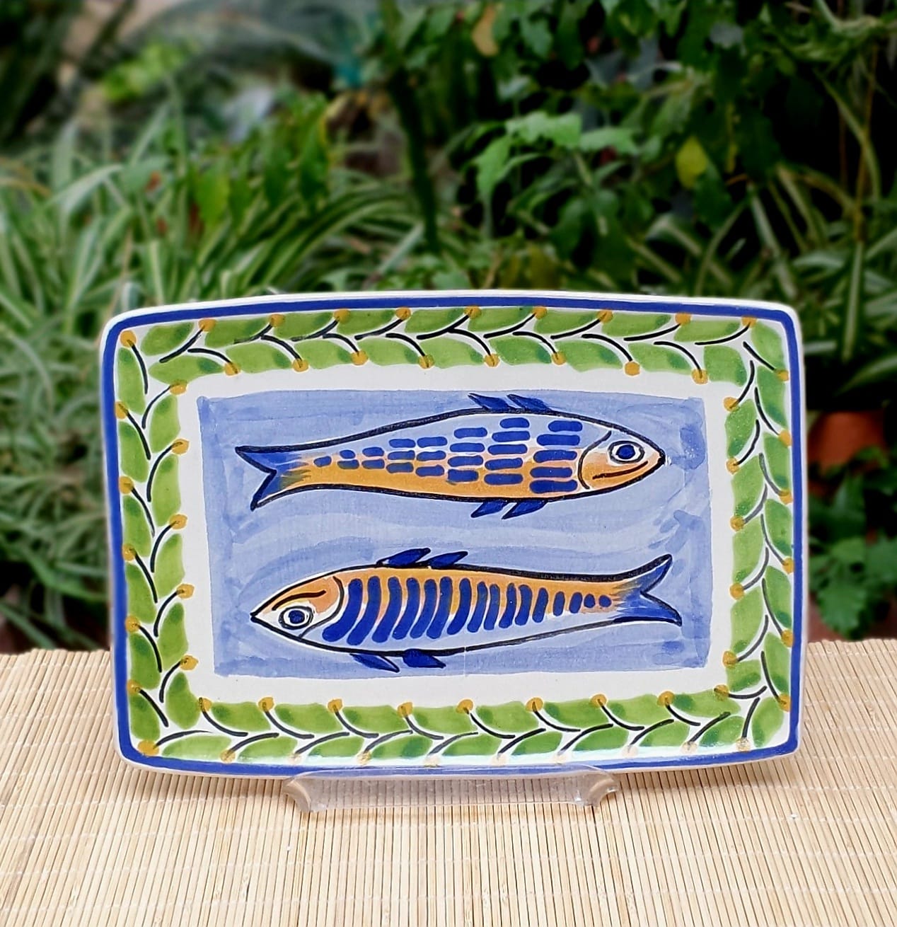 Mexican Ceramics Rectangular Plate / Tray Sardines fishes sea