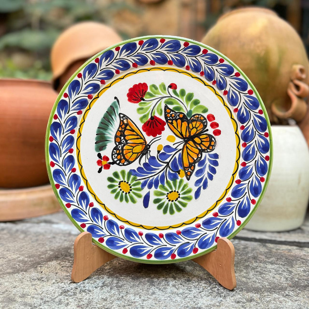 Mexican Plates Monarch Butterfly Motives Multi Colors talavera
