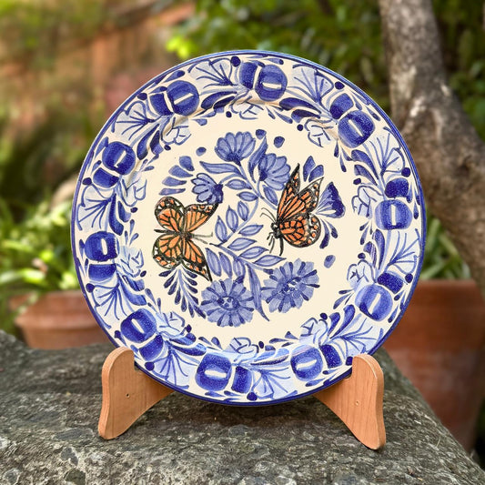 Monarch Butterfly Plate Blue Colors