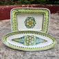 Flower Rectangular and Oval Snack Plates Set(2 pieces) MultiColors