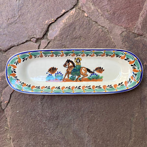CowGirl Oval Long Plate 17.3*5.5" MultiColors