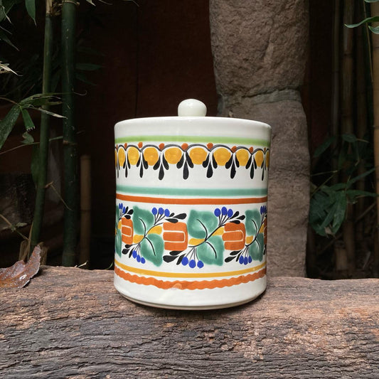 Cookie Jar - Ice Bucket 7.9" H Green-Orange colors