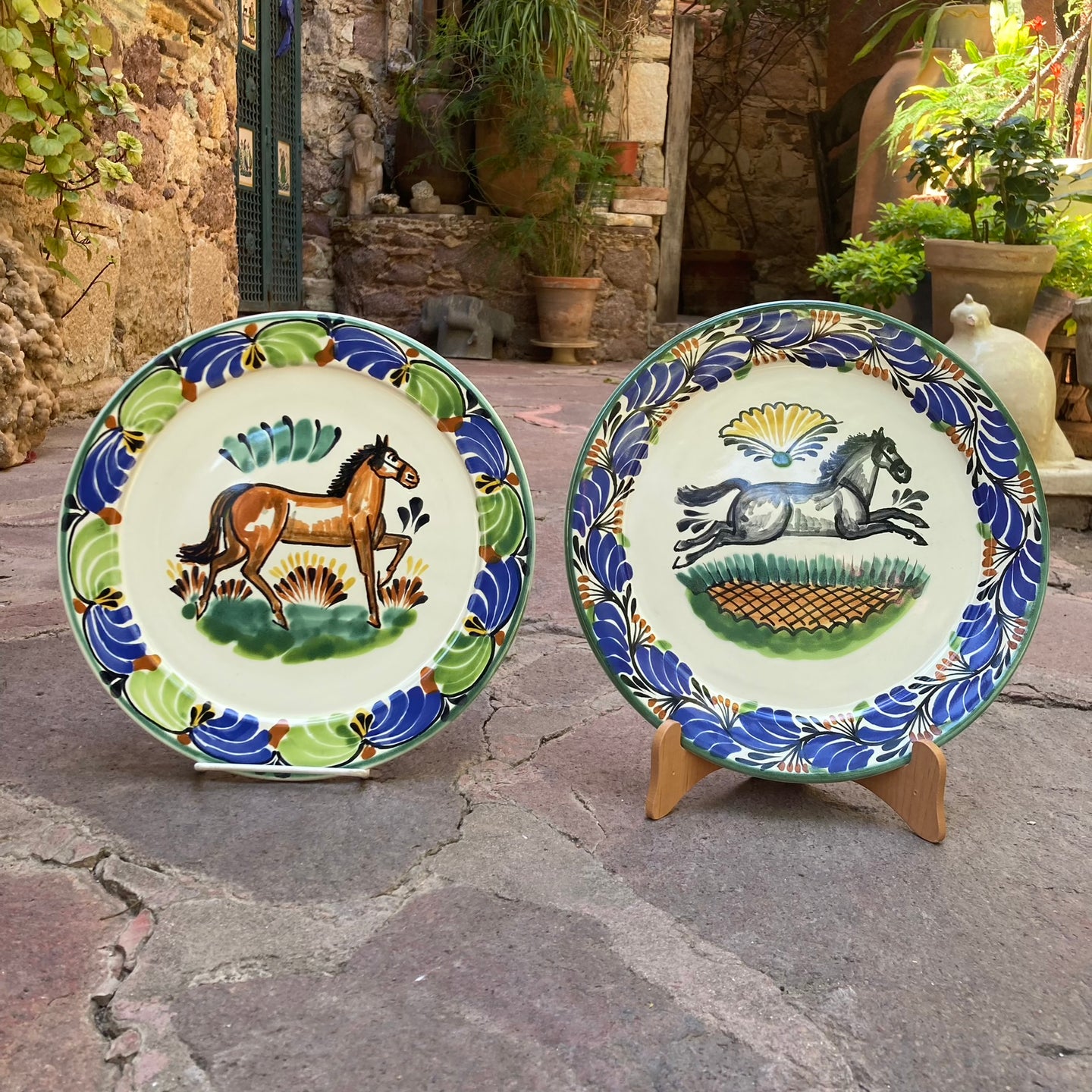 Horse Plates Sets of 2 Pieces Multi-colors