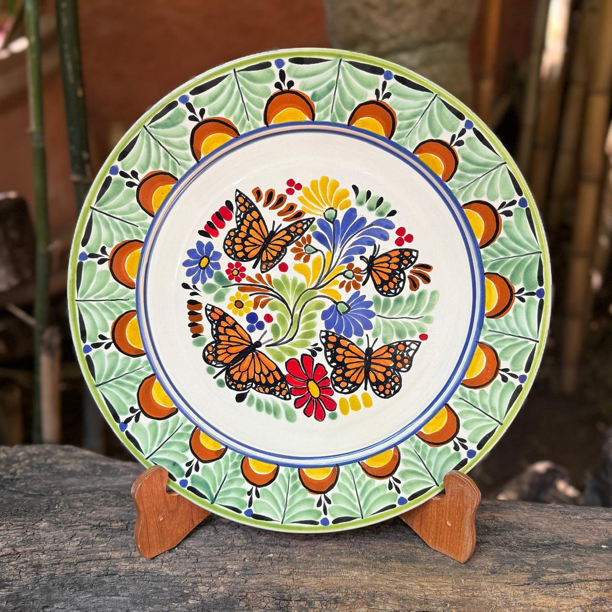 Monarch Butterfly Decorative Platter Multicolors