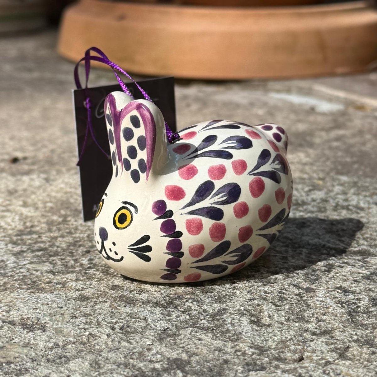 Ornament Rabbit 3D figure 2.8 X 2 in D PurpleOrnamentsGorky Gonzalez Store241010 - 01