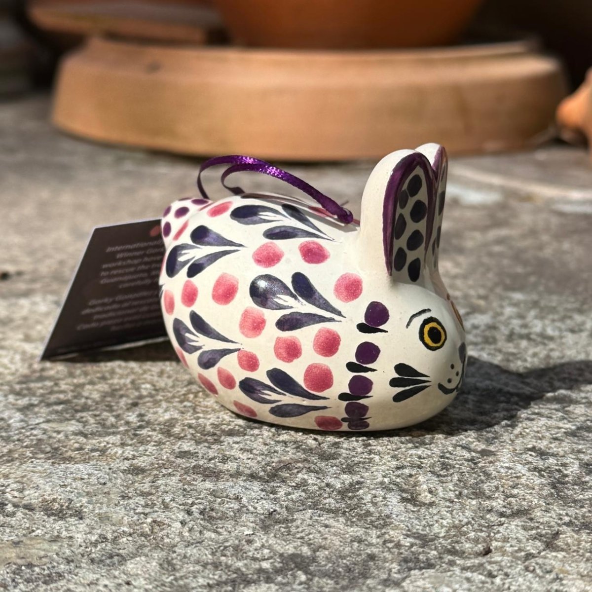 Ornament Rabbit 3D figure 2.8 X 2 in D PurpleOrnamentsGorky Gonzalez Store241010 - 01