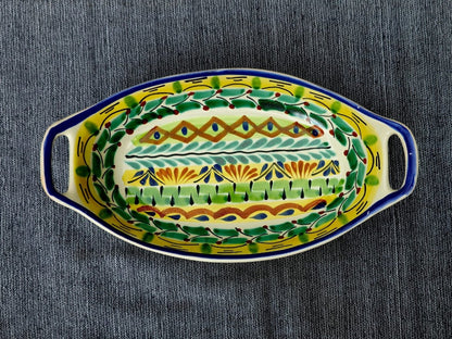 Oval Bowl with handles / Serving Piece Happy BorderSalad BowlGorky Gonzalez Store240810 - 05