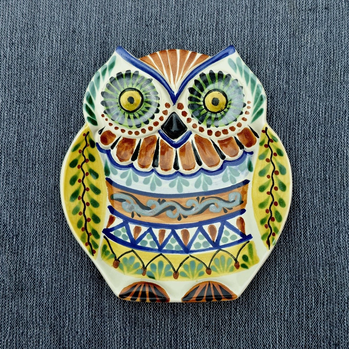 Owl Snack Dish Plate 8 x 7 inches - Happy BordersSnacksGorky Gonzalez Store240807 - 01