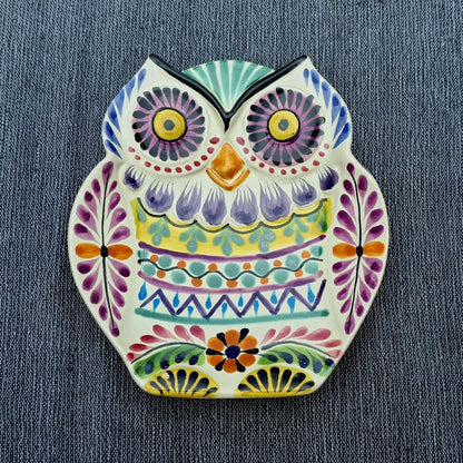 Owl Snack Dish Plate 8 x 7 inches - Happy BordersSnacksGorky Gonzalez Store240807 - 02