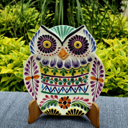 Owl Snack Dish Plate 8 x 7 inches - Happy BordersSnacksGorky Gonzalez Store240807 - 02